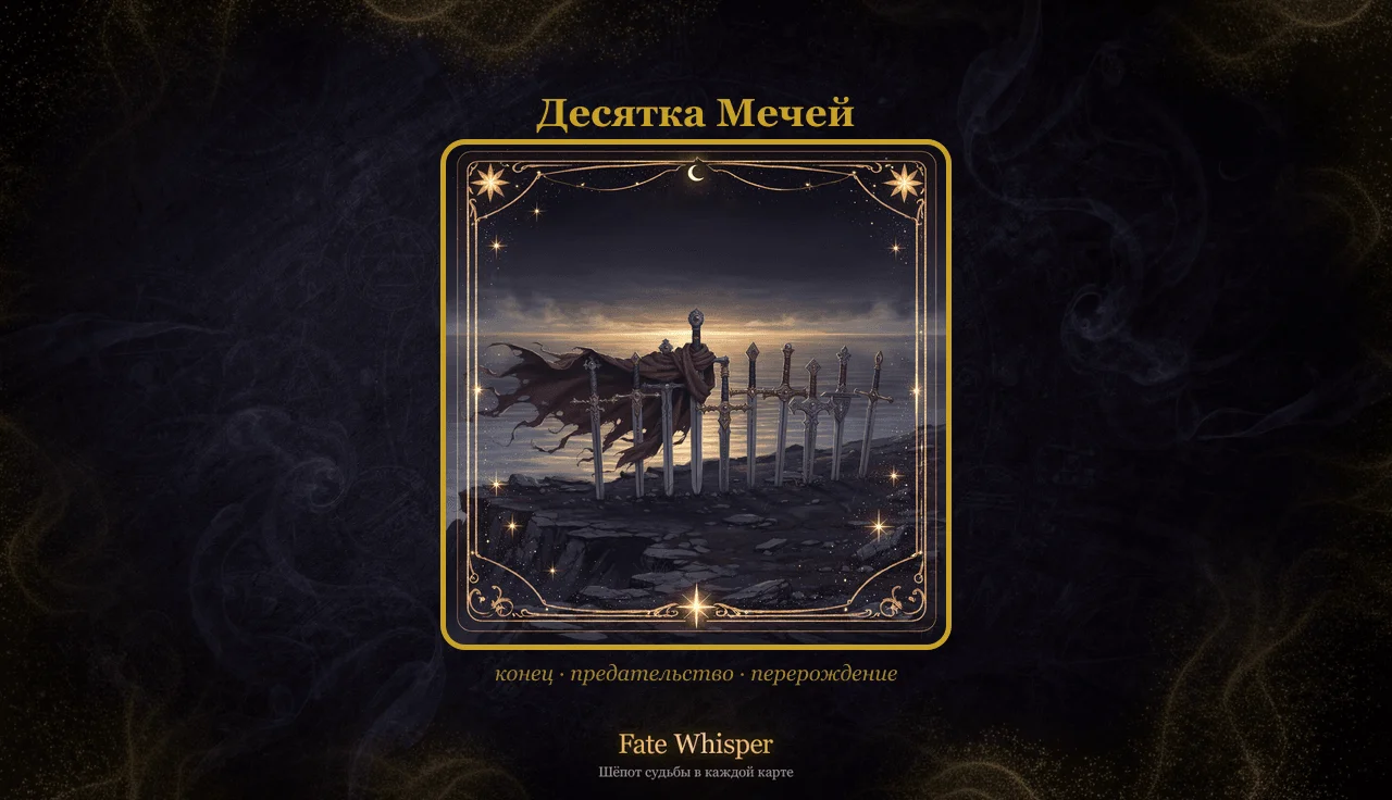 Десятка Мечей: значение в раскладе Таро